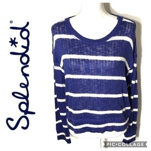Splendid Blue Striped Sweatshirt NWT XS Women’s